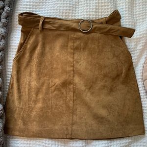 Hollister brown mini skirt